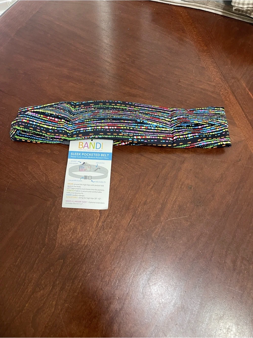 BANDI Multi-Color Neon Stripe Confetti Active‎ Travel Pocket Belt phone